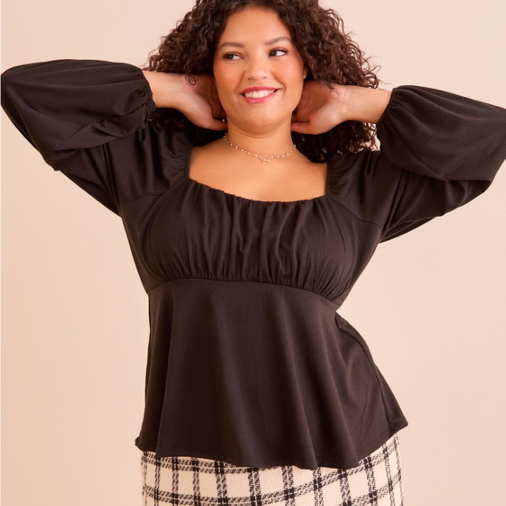 Arula Black Babydoll Top